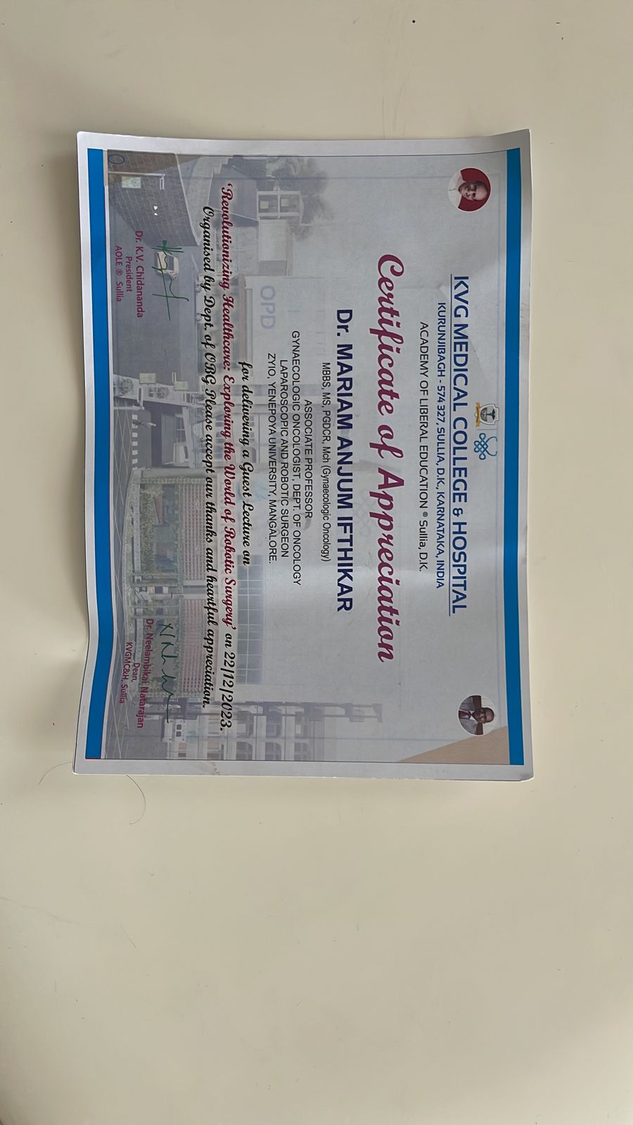 Dr. Mariam Anjum — Kannur Screening Camp